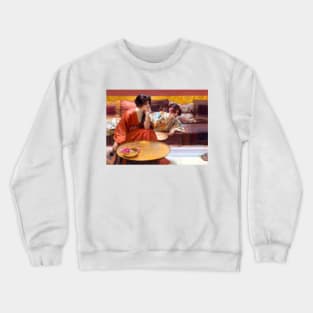 Two Elegant Young Women At Leisure, H. Siddons Mowbray 1895 Crewneck Sweatshirt